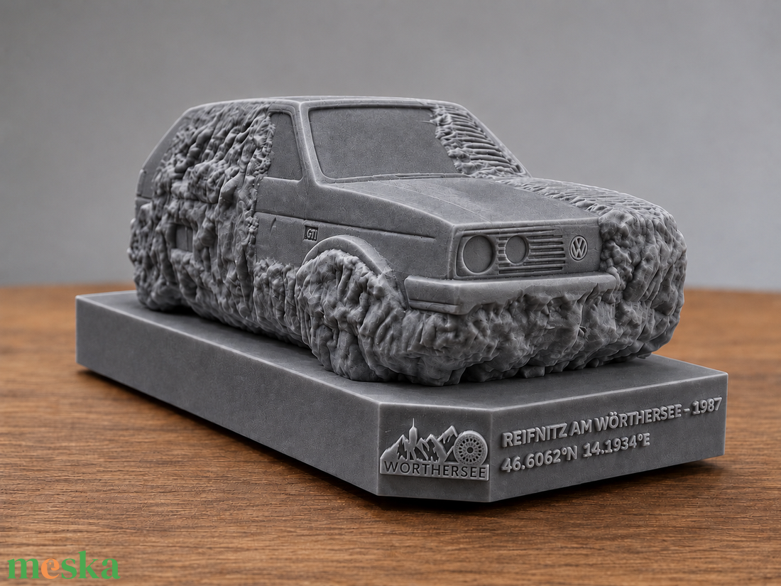 VW Golf GTI emlékmű, szobor, kőszobor - otthon & életmód - dekoráció - asztal és polc dekoráció - asztaldísz - Meska.hu