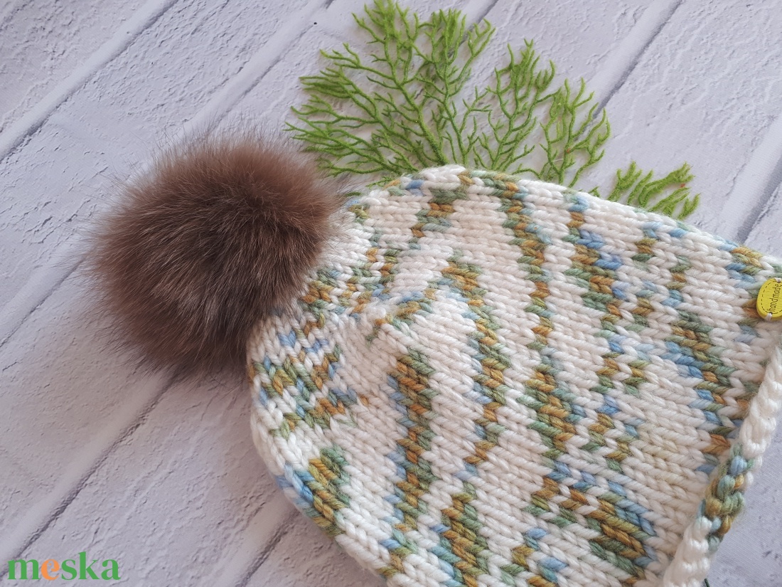  Kötött melanzs sapka babának, többszínű akril sapka meleg és hangulatos - ruha & divat - sál, sapka, kendő - fejpánt - Meska.hu