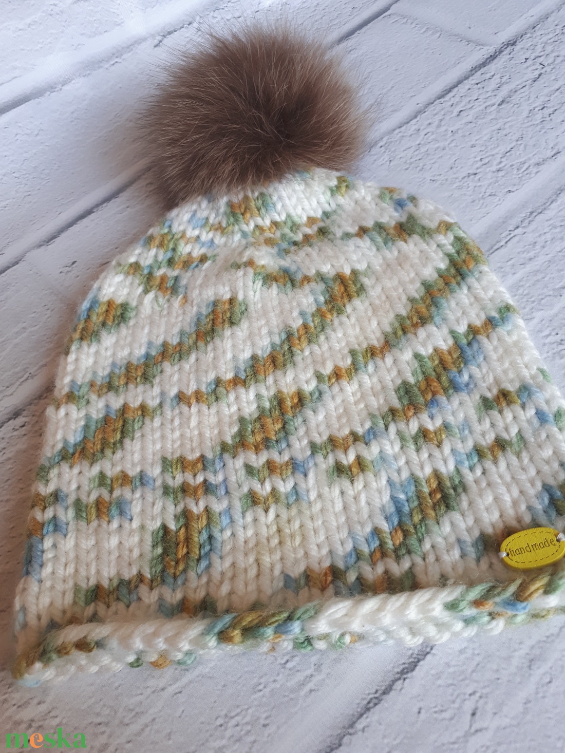  Kötött melanzs sapka babának, többszínű akril sapka meleg és hangulatos - ruha & divat - sál, sapka, kendő - fejpánt - Meska.hu