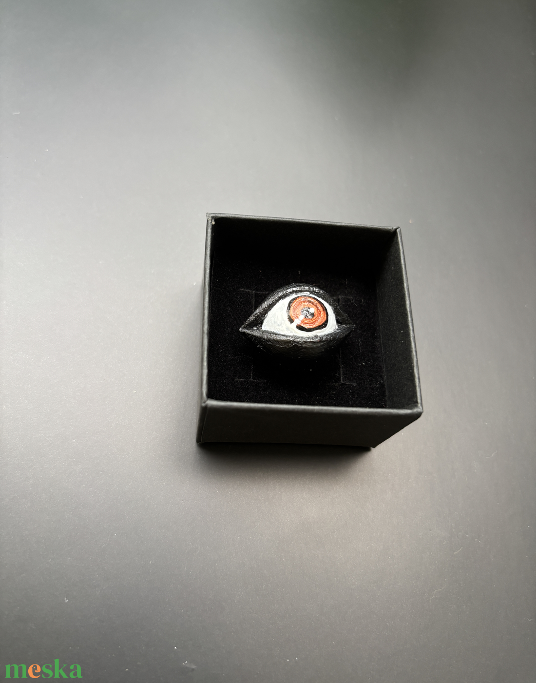 Egyedi, festett szem gyűrű - ékszer - gyűrű - figurális gyűrű - Meska.hu