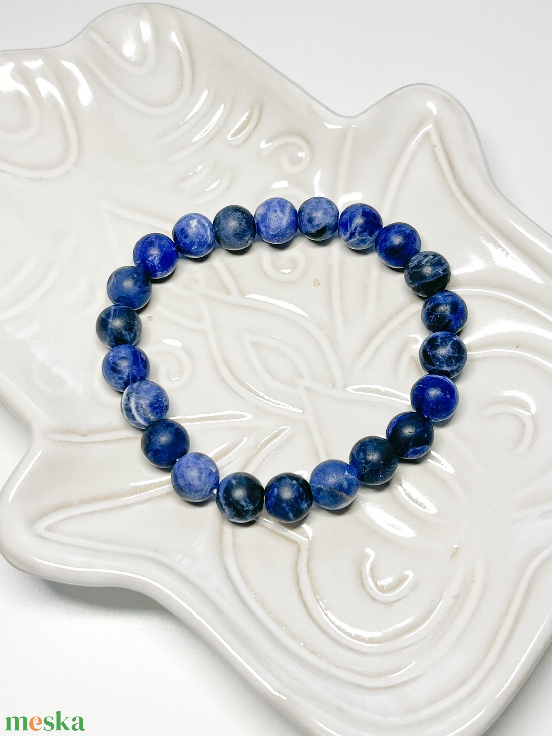 Matt szodalit ásvány karkötő - ékszer - karkötő - gyöngyös karkötő - Meska.hu Matt szodalit ásvány karkötő - ékszer - karkötő - gyöngyös karkötő - Meska.hu