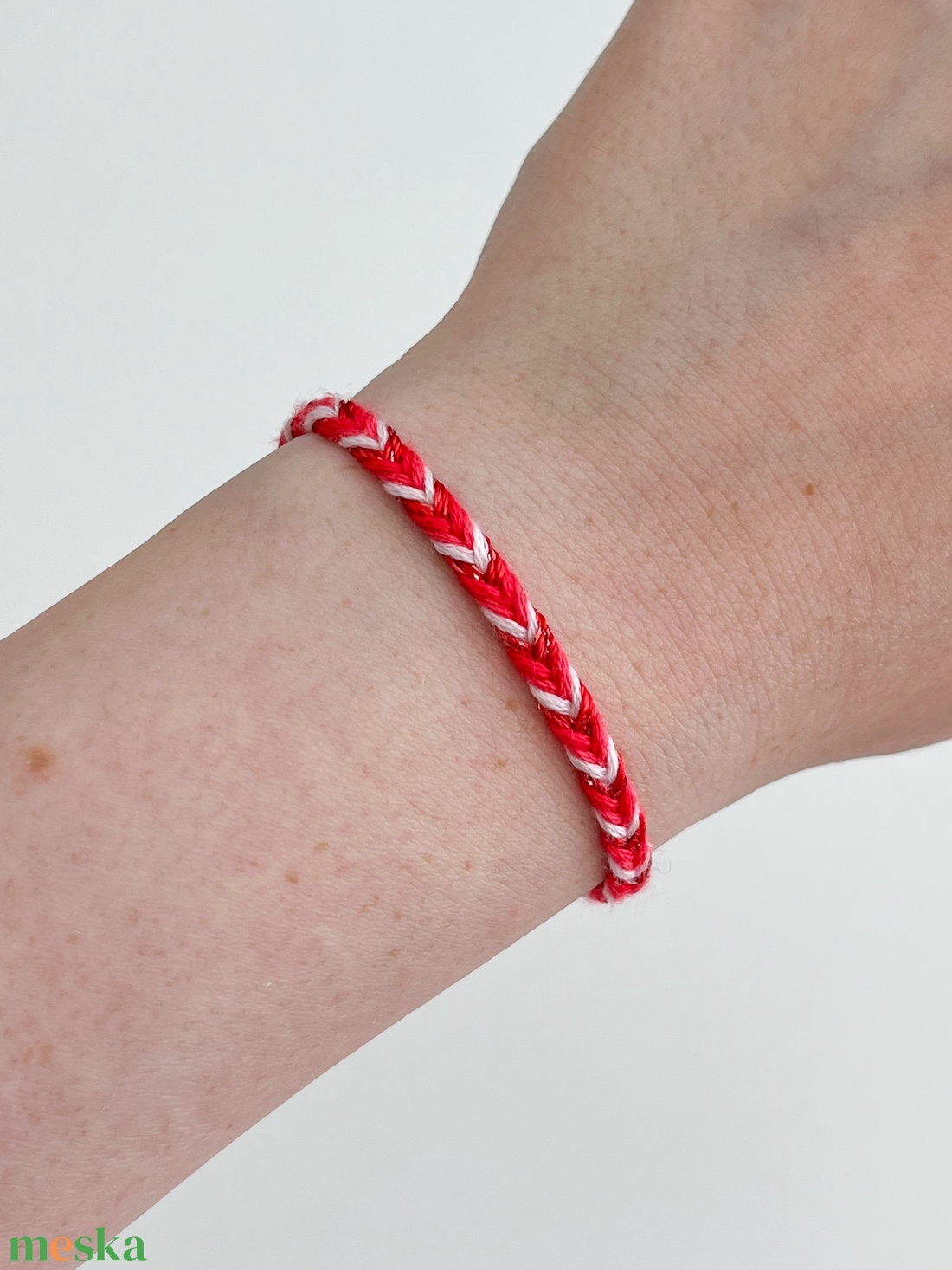 Fonott karkötő - Candy Cane - ékszer - karkötő - fonott karkötő - Meska.hu