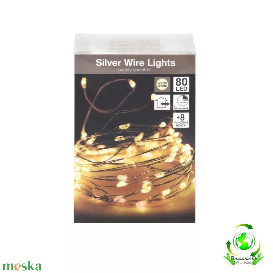 80 led-es ezüst drótkábeles programos fényfüzér vízálló elemes (elem nélkül) - melegfehér - kellékek & szerszámok - dekorációs kellékek - led-es fényfüzér - Meska.hu 80 led-es ezüst drótkábeles programos fényfüzér vízálló elemes (elem nélkül) - melegfehér - kellékek & szerszámok - dekorációs kellékek - led-es fényfüzér - Meska.hu