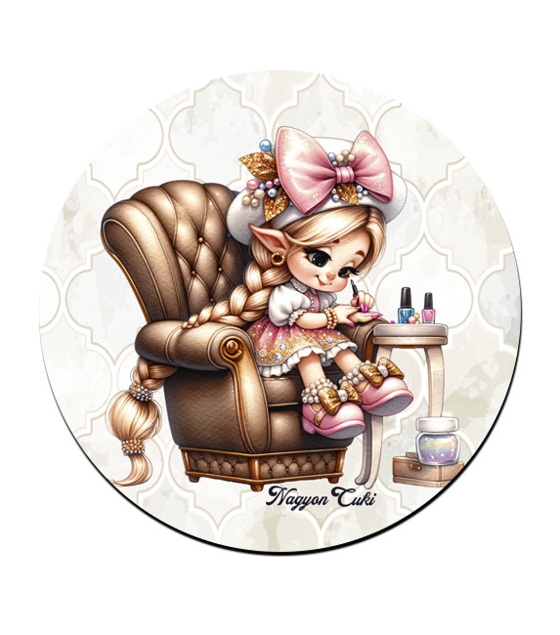 Aranyos Körmös manólány mintás bögre alátét - otthon & életmód - konyhafelszerelés, tálalás - tálalás - tányér- és poháralátét - Meska.hu