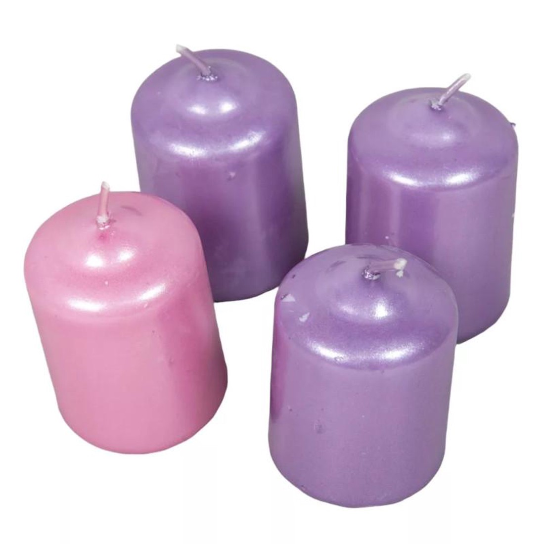 Metál adventi gyertya szett 40x60mm - 3 lila 1 rózsaszín -  - Meska.hu