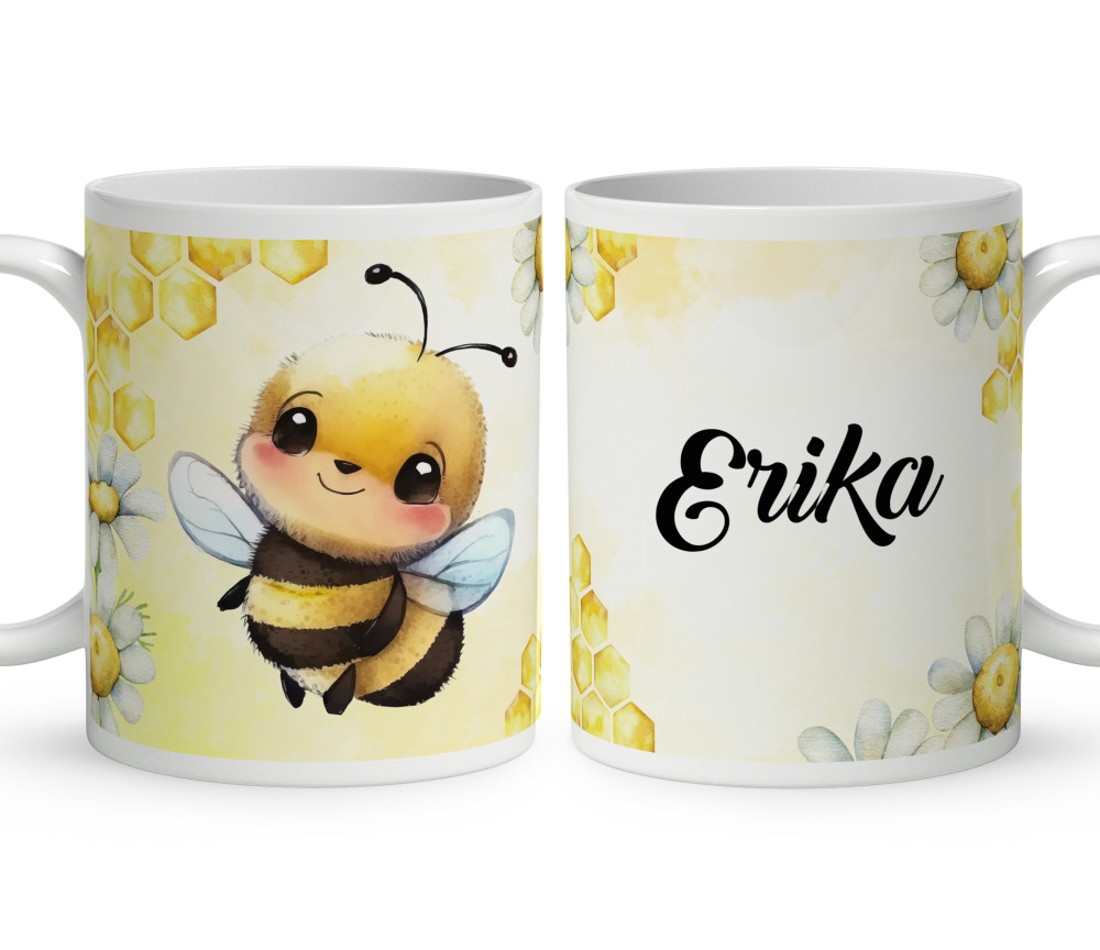 Névvel kérhető - Tündéri kis méhecske mintás bögre - otthon & életmód - konyhafelszerelés, tálalás - tálalás - bögre & csésze - Meska.hu