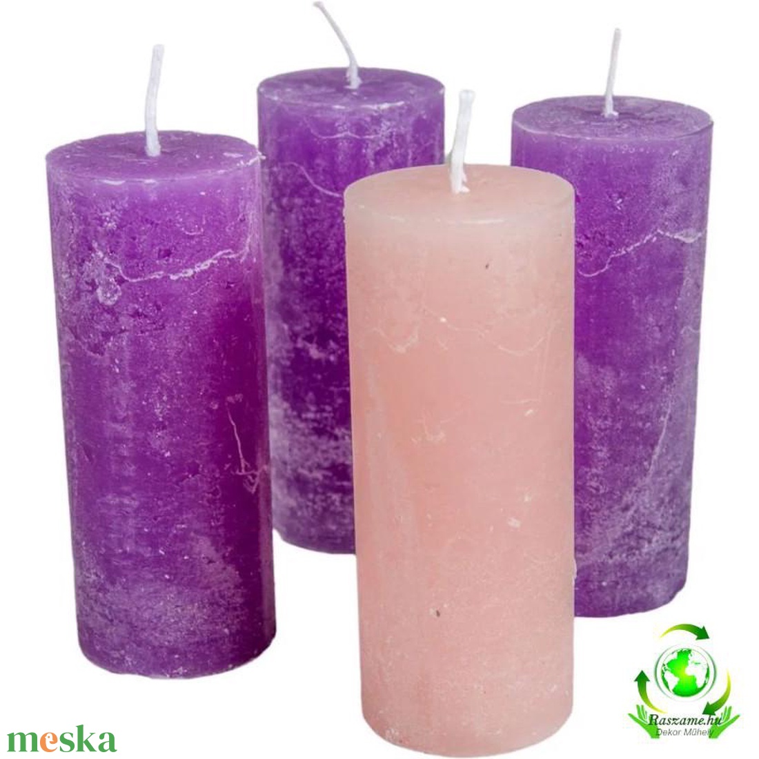 Rusztikus gyertya 40 x 100 mm - 3 lila 1 rózsaszín - kellékek & szerszámok - vegyes alapanyag - Meska.hu Rusztikus gyertya 40 x 100 mm - 3 lila 1 rózsaszín - kellékek & szerszámok - vegyes alapanyag - Meska.hu