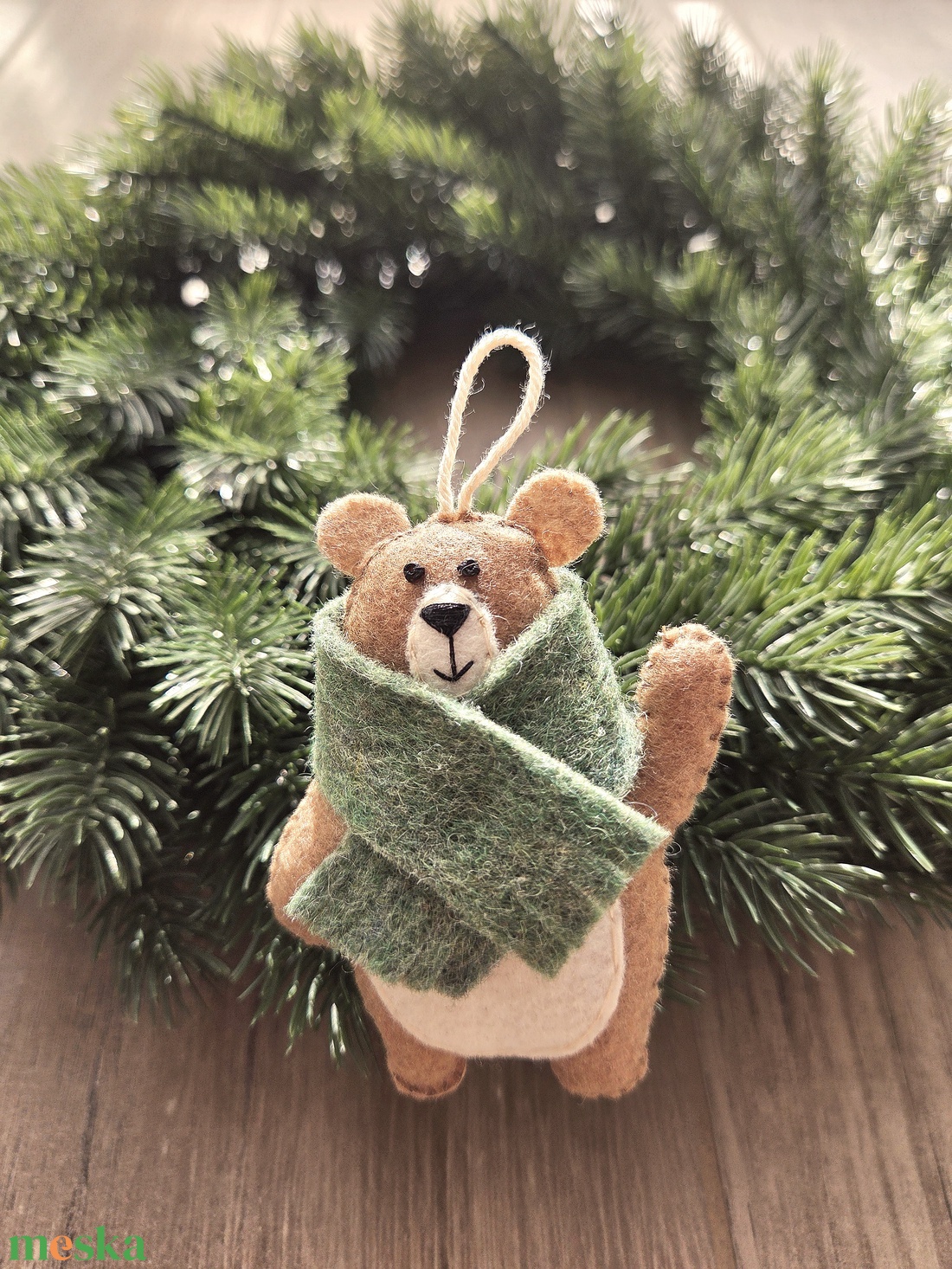 Karácsonyfa dísz - maci  - karácsony - karácsonyi lakásdekoráció - karácsonyfadíszek - Meska.hu