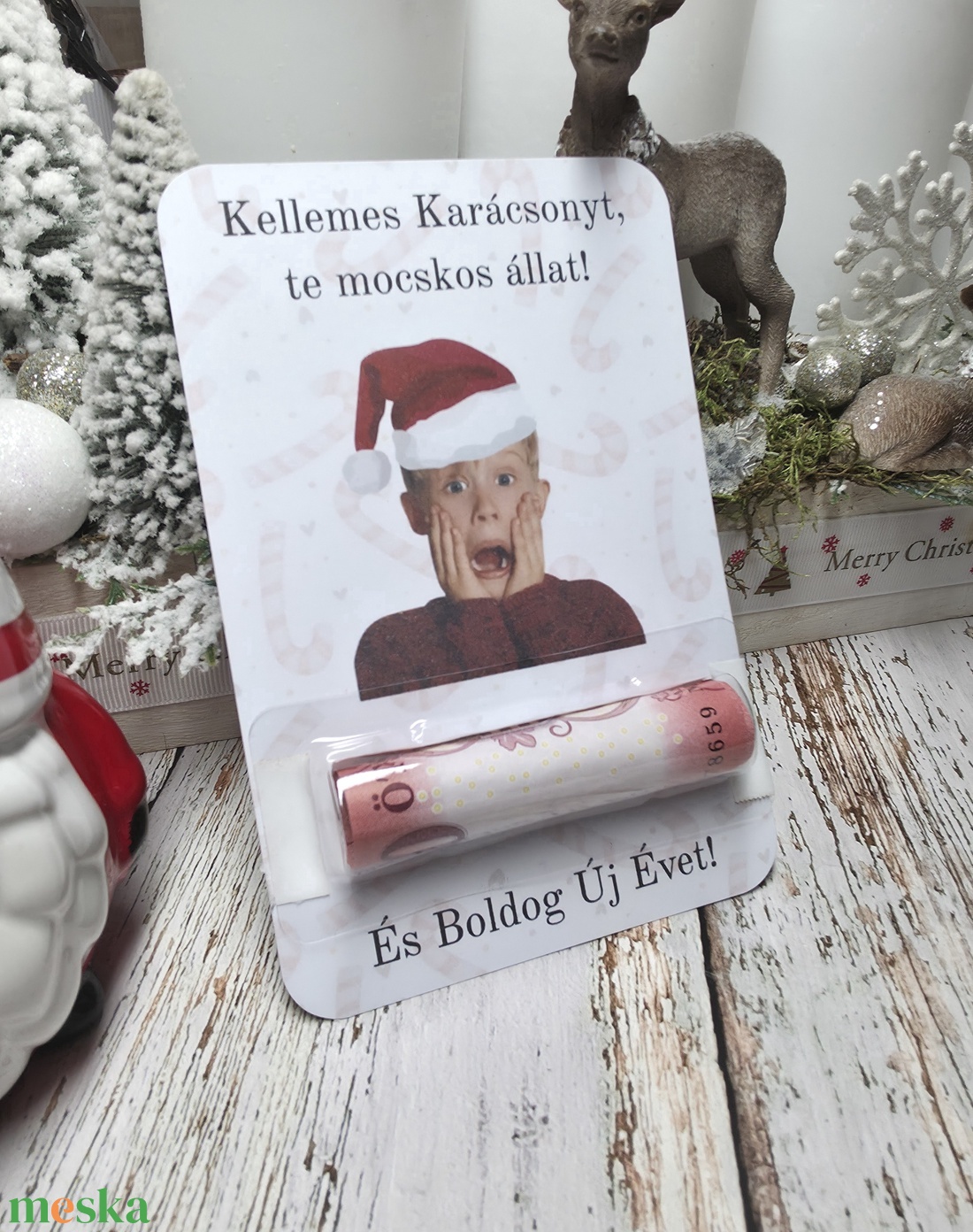 Karácsonyi pénzátadó kártya  - karácsony - karácsonyi ajándékozás - karácsonyi képeslap, üdvözlőlap, ajándékkísérő - Meska.hu