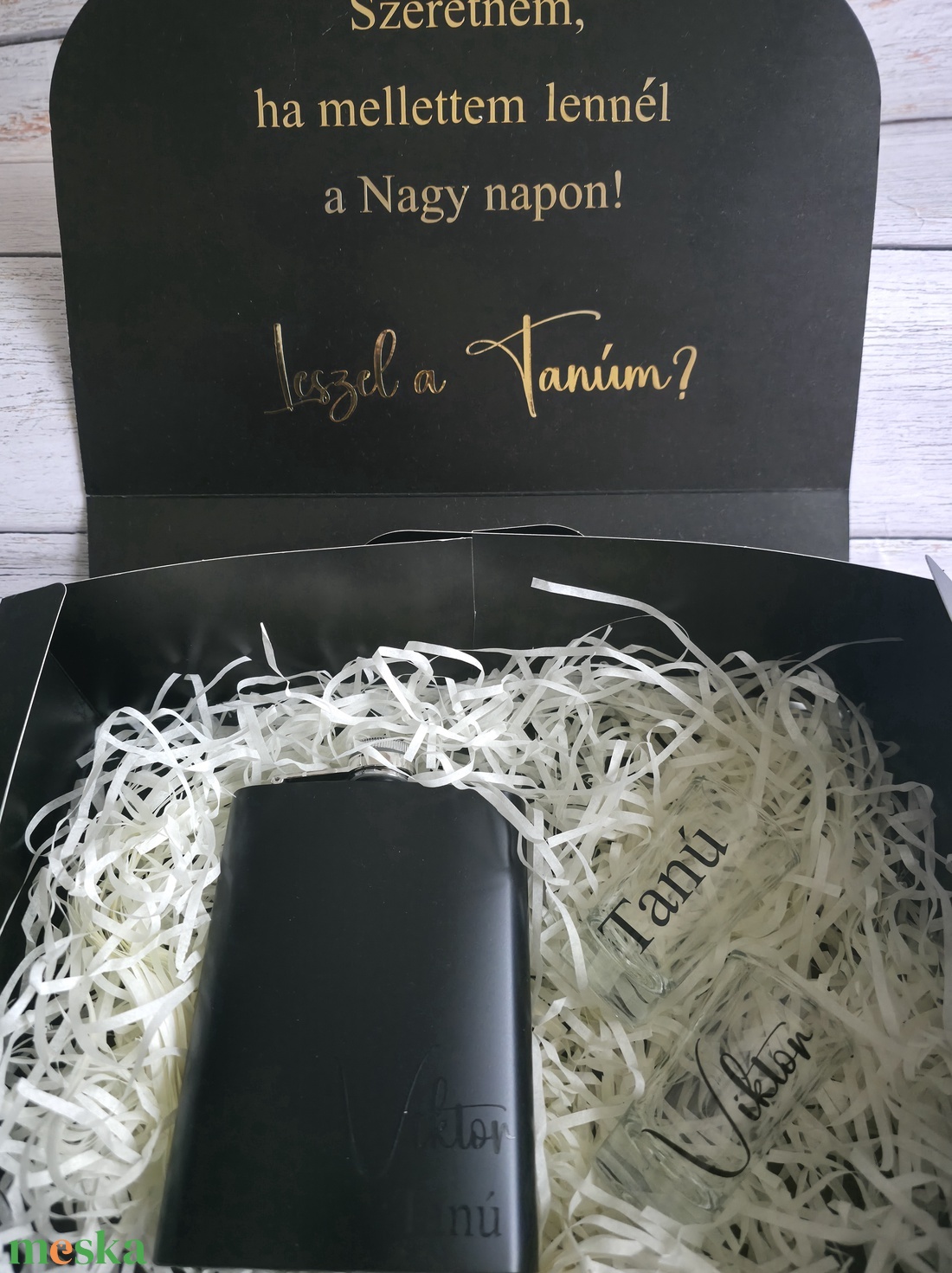 Tanú felkérő box - Black - esküvő - meghívó & kártya - tanú felkérő - Meska.hu
