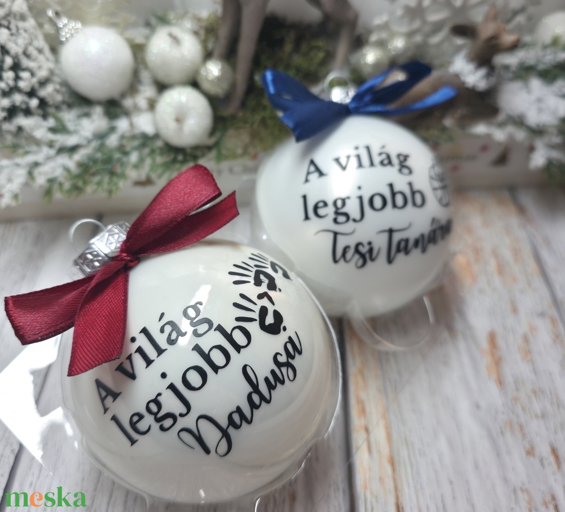 A világ legjobb tanára/dadusa stb. Karácsonyi gömb - karácsony - karácsonyi lakásdekoráció - karácsonyfadíszek - Meska.hu