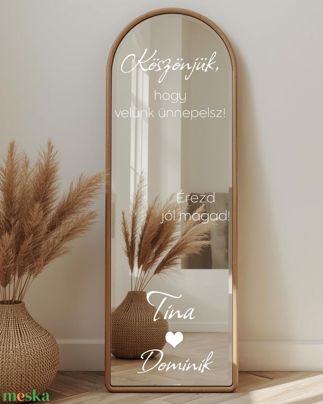 Esküvői tükör matrica - szivecskés motívummal - esküvő - dekoráció - tábla & jelzés - Meska.hu