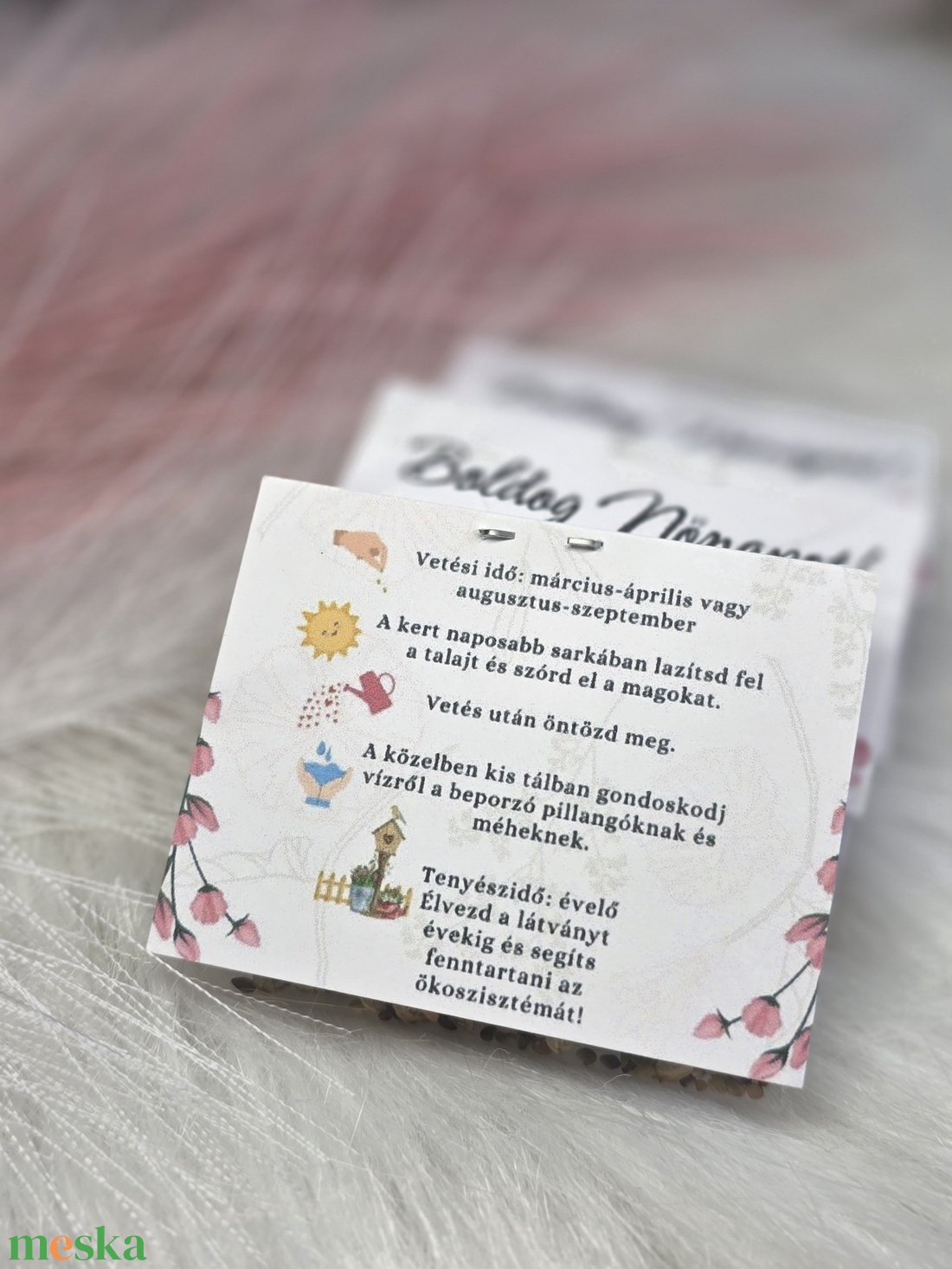 Nőnapi ajándék virágmag - otthon & életmód - papír, írószer - ajándékozás kellékei - ajándékkísérő - Meska.hu