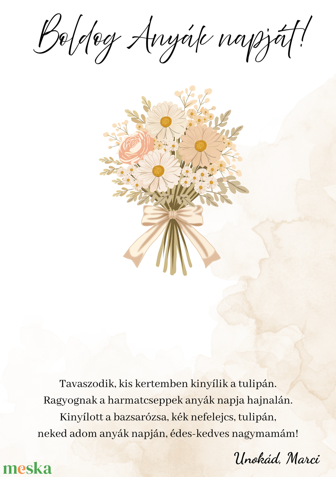 Anyák napi ajándék lap - méhlegelő virágmagokkal fiolában - otthon & életmód - papír, írószer - ajándékozás kellékei - ajándékkísérő - Meska.hu