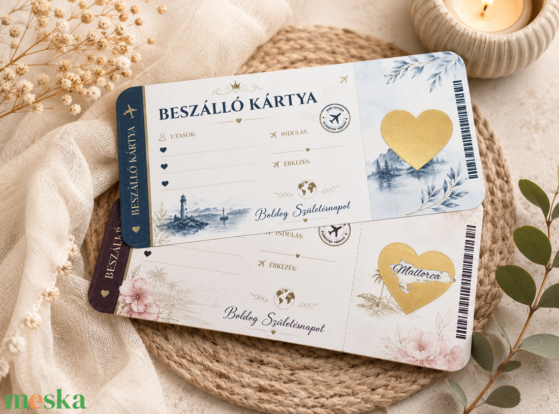 Beszálló kártya ajándék- utazáshoz születésnapra, névnapra, ballagásra stb. - otthon & életmód - papír, írószer - ajándékozás kellékei - ajándék sorsjegy - Meska.hu