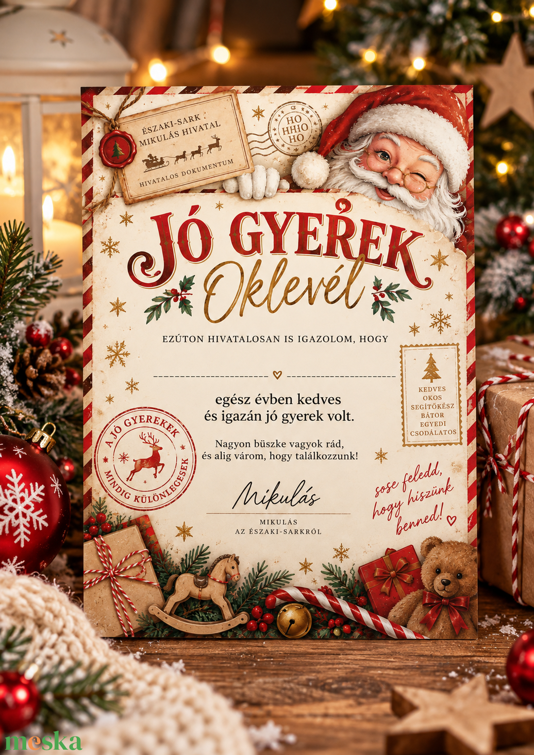 Nyomtatható mikulás oklevél - karácsony - mikulás - mikulás ajándékok - Meska.hu