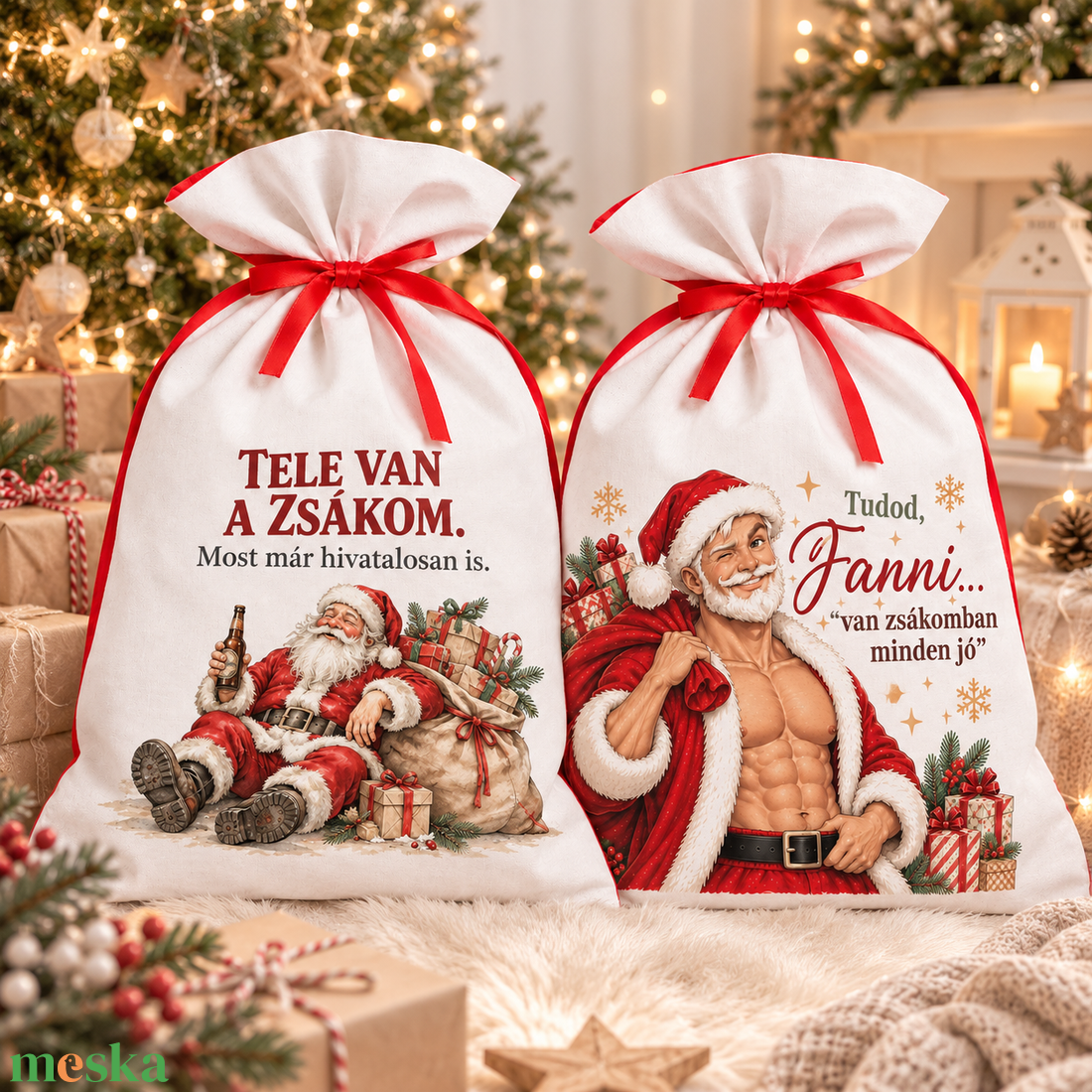 Vicces mikulás zsák - felnőtteknek - karácsony - mikulás - mikulás zsák - Meska.hu