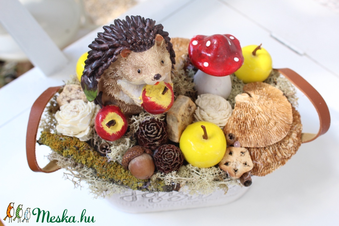 Sünis őszi asztaldísz, dekoráció, kaspóban. - otthon & életmód - dekoráció - Meska.hu
