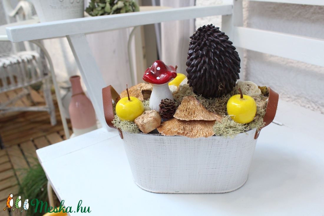 Sünis őszi asztaldísz, dekoráció, kaspóban. - otthon & életmód - dekoráció - Meska.hu