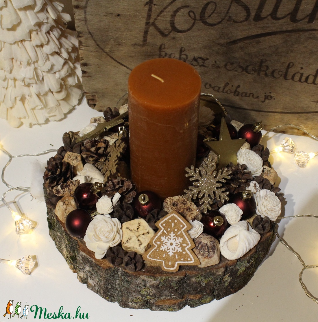 Karácsonyi asztaldísz, dekoráció gyertyával - karácsony - adventi díszek - adventi asztaldísz - Meska.hu Karácsonyi asztaldísz, dekoráció gyertyával - karácsony - adventi díszek - adventi asztaldísz - Meska.hu