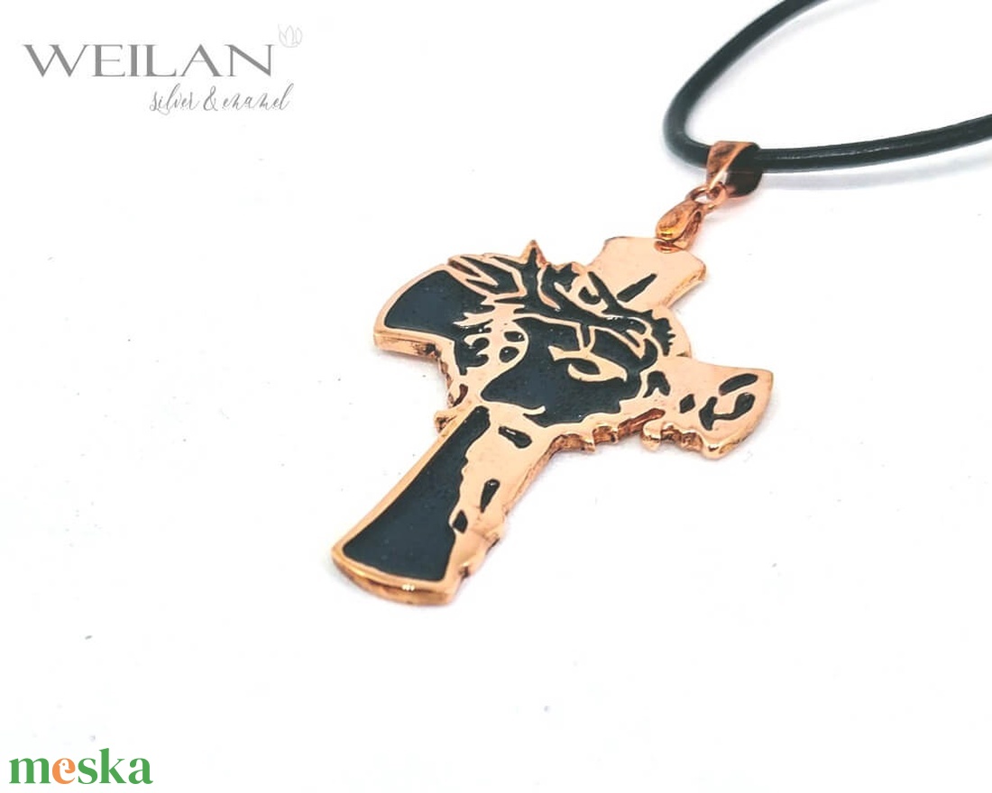 Krisztus arca, bronz tűzzománc kereszt medál, tűzzománc feszület, fekete - otthon & életmód - vallás - kereszt - Meska.hu Krisztus arca, bronz tűzzománc kereszt medál, tűzzománc feszület, fekete - otthon & életmód - vallás - kereszt - Meska.hu