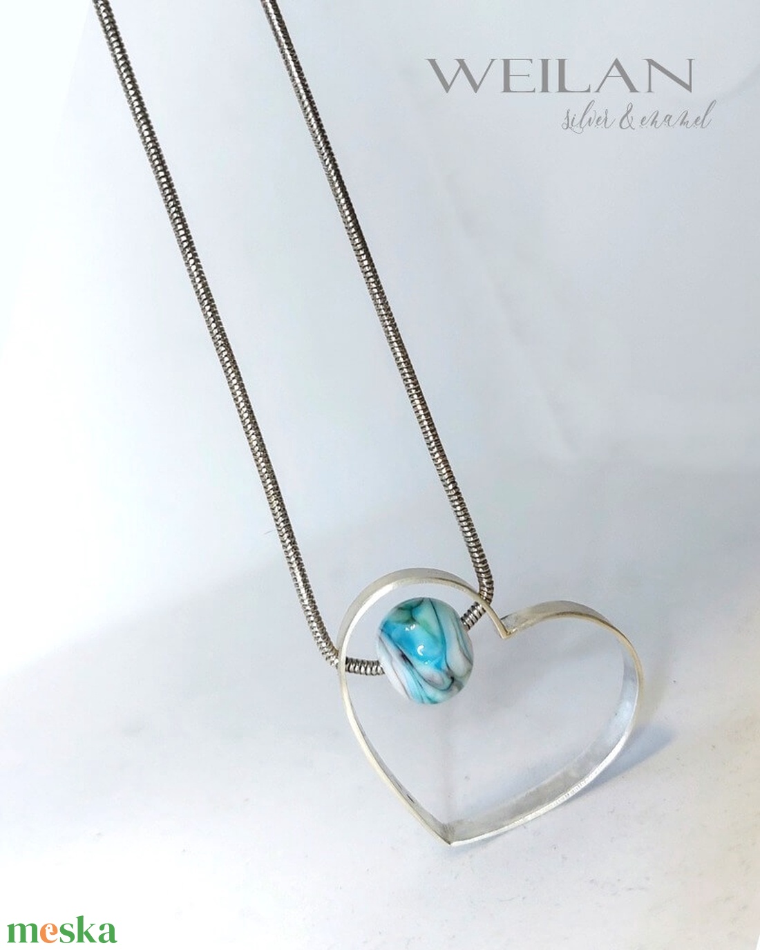 My Valentine - Belső szeretet szív alakú ezüst design medál lámpagyönggyel, ezüst nyakláncon - ékszer - nyaklánc - medálos nyaklánc - Meska.hu My Valentine - Belső szeretet szív alakú ezüst design medál lámpagyönggyel, ezüst nyakláncon - ékszer - nyaklánc - medálos nyaklánc - Meska.hu