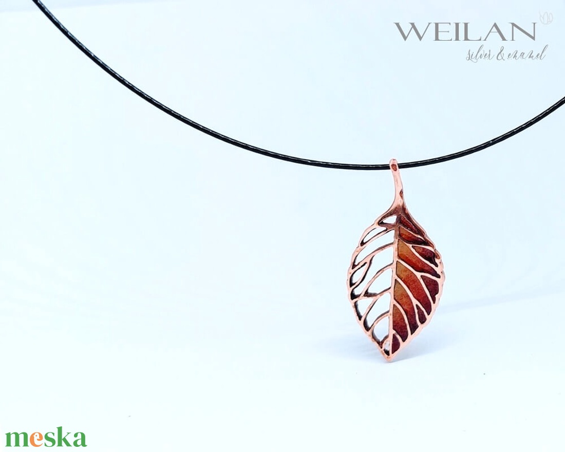 Leaf - Fagus / Bükk bronz tűzzománc medál, arany-vörös - ékszer - nyaklánc - medálos nyaklánc - Meska.hu Leaf - Fagus / Bükk bronz tűzzománc medál, arany-vörös - ékszer - nyaklánc - medálos nyaklánc - Meska.hu