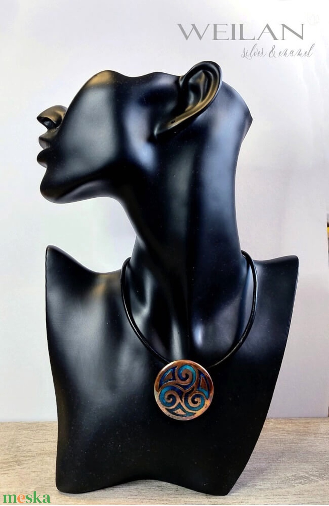 Kelta - Triskelion bronz tűzzománc medál, türkizkék - ékszer - nyaklánc - medálos nyaklánc - Meska.hu Kelta - Triskelion bronz tűzzománc medál, türkizkék - ékszer - nyaklánc - medálos nyaklánc - Meska.hu