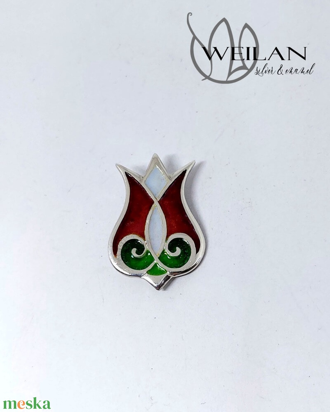 Hej'tulipán - Mátkám ezüst tűzzománc kitűző, tűzzománc bross, piros-fehér-zöld - ékszer - kitűző és bross - kitűző - Meska.hu Hej'tulipán - Mátkám ezüst tűzzománc kitűző, tűzzománc bross, piros-fehér-zöld - ékszer - kitűző és bross - kitűző - Meska.hu