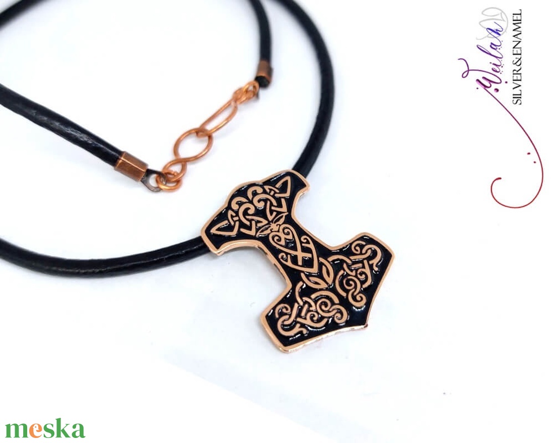 Edda - Mjölnir - Thor kalapácsa bronz tűzzománc medál, fekete - ékszer - nyaklánc - medálos nyaklánc - Meska.hu Edda - Mjölnir - Thor kalapácsa bronz tűzzománc medál, fekete - ékszer - nyaklánc - medálos nyaklánc - Meska.hu