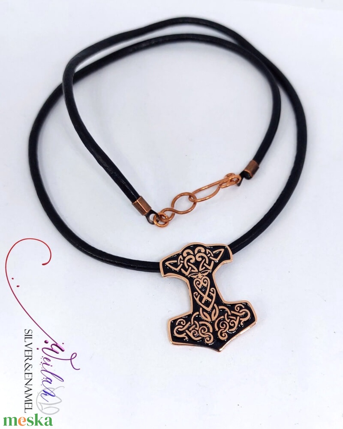 Edda - Mjölnir - Thor kalapácsa bronz tűzzománc medál, fekete - ékszer - nyaklánc - medálos nyaklánc - Meska.hu Edda - Mjölnir - Thor kalapácsa bronz tűzzománc medál, fekete - ékszer - nyaklánc - medálos nyaklánc - Meska.hu