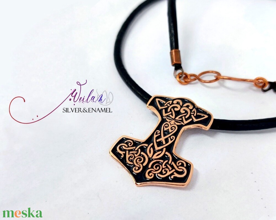 Edda - Mjölnir - Thor kalapácsa bronz tűzzománc medál, fekete - ékszer - nyaklánc - medálos nyaklánc - Meska.hu Edda - Mjölnir - Thor kalapácsa bronz tűzzománc medál, fekete - ékszer - nyaklánc - medálos nyaklánc - Meska.hu