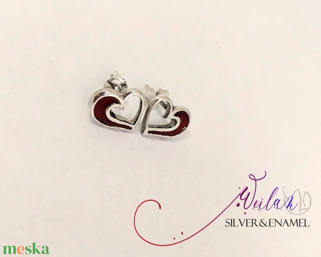 my Valentine - Szívdobbanás ezüst tűzzománc fülbevaló, bordó - ékszer - fülbevaló - pötty fülbevaló - Meska.hu my Valentine - Szívdobbanás ezüst tűzzománc fülbevaló, bordó - ékszer - fülbevaló - pötty fülbevaló - Meska.hu