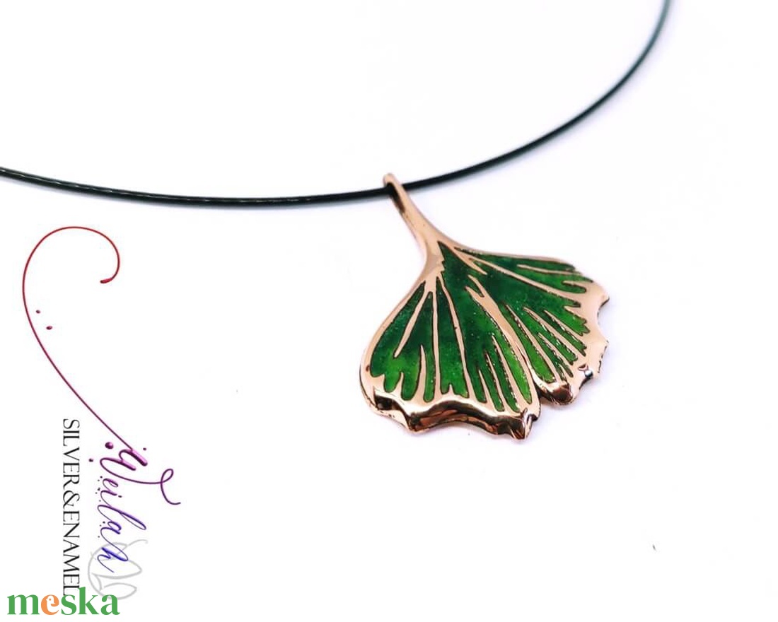 Leaf - Ginkgo Biloba - bronz tűzzománc medál, smaragdzöld - ékszer - nyaklánc - medálos nyaklánc - Meska.hu Leaf - Ginkgo Biloba - bronz tűzzománc medál, smaragdzöld - ékszer - nyaklánc - medálos nyaklánc - Meska.hu