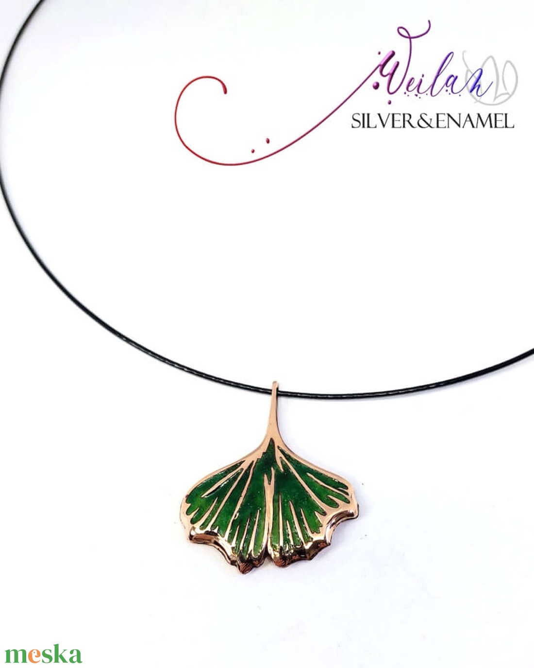 Leaf - Ginkgo Biloba - bronz tűzzománc medál, smaragdzöld - ékszer - nyaklánc - medálos nyaklánc - Meska.hu Leaf - Ginkgo Biloba - bronz tűzzománc medál, smaragdzöld - ékszer - nyaklánc - medálos nyaklánc - Meska.hu