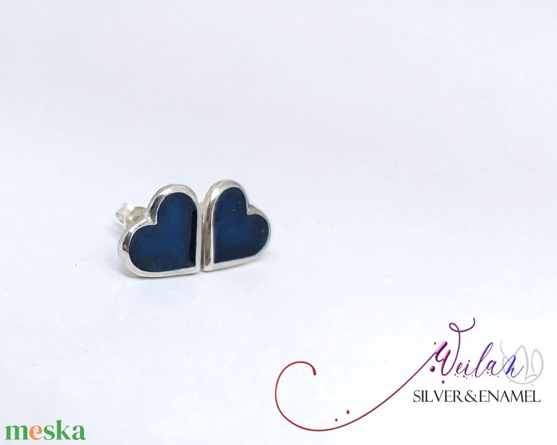 Karnevál - My Valentine ezüst tűzzománc fülbevaló, bedugós pöttyfülbevaló sötét türkiz kék - ékszer - fülbevaló - pötty fülbevaló - Meska.hu Karnevál - My Valentine ezüst tűzzománc fülbevaló, bedugós pöttyfülbevaló sötét türkiz kék - ékszer - fülbevaló - pötty fülbevaló - Meska.hu