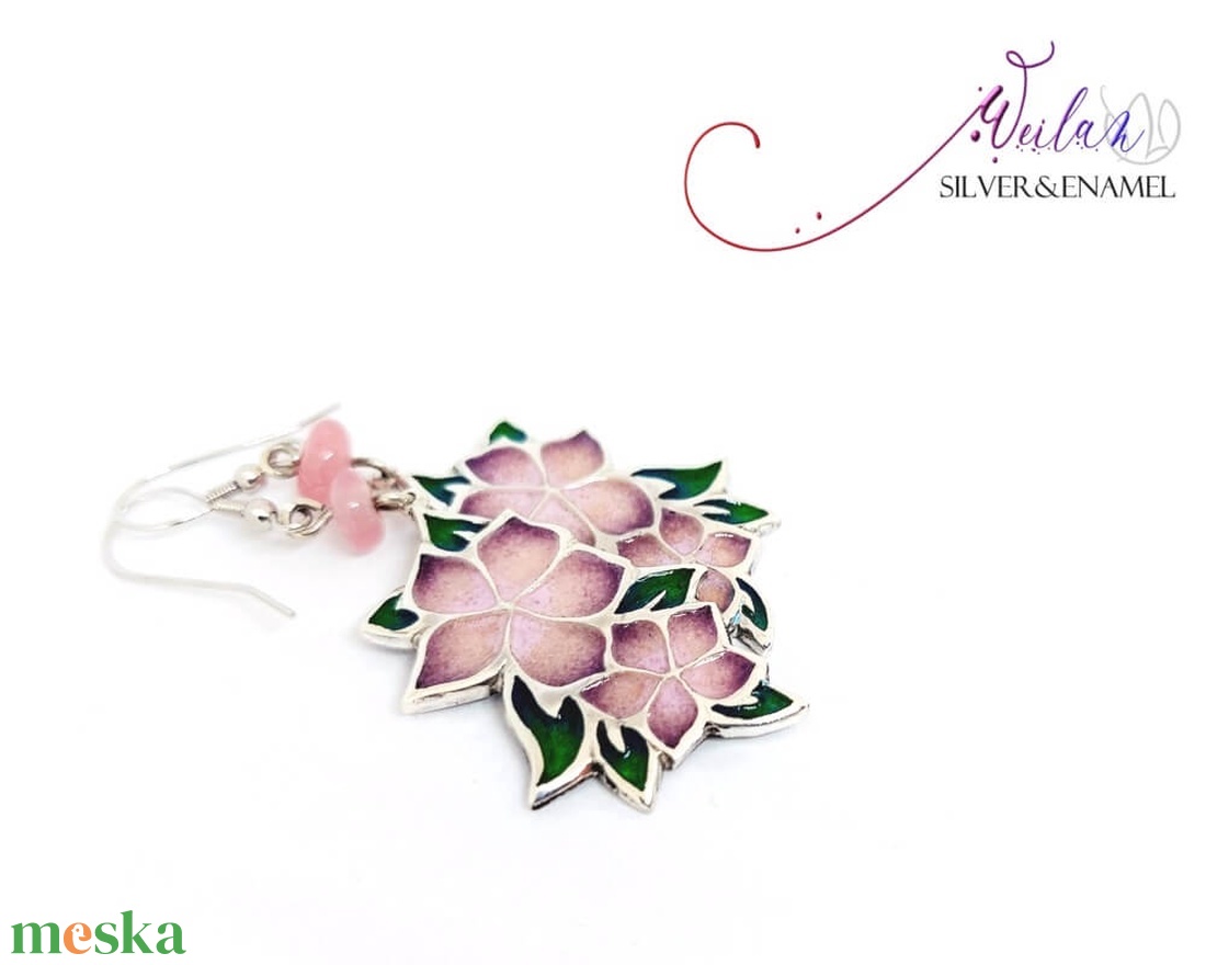 Flora - Nefelejcs ezüst, tűzzománc fülbevaló - rózsaszín - ékszer - fülbevaló - lógó fülbevaló - Meska.hu Flora - Nefelejcs ezüst, tűzzománc fülbevaló - rózsaszín - ékszer - fülbevaló - lógó fülbevaló - Meska.hu