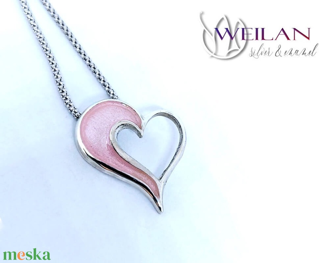my Valentine - Szívdobbanás ezüst tűzzománc medál, rózsaszín - ékszer - nyaklánc - medál - Meska.hu my Valentine - Szívdobbanás ezüst tűzzománc medál, rózsaszín - ékszer - nyaklánc - medál - Meska.hu