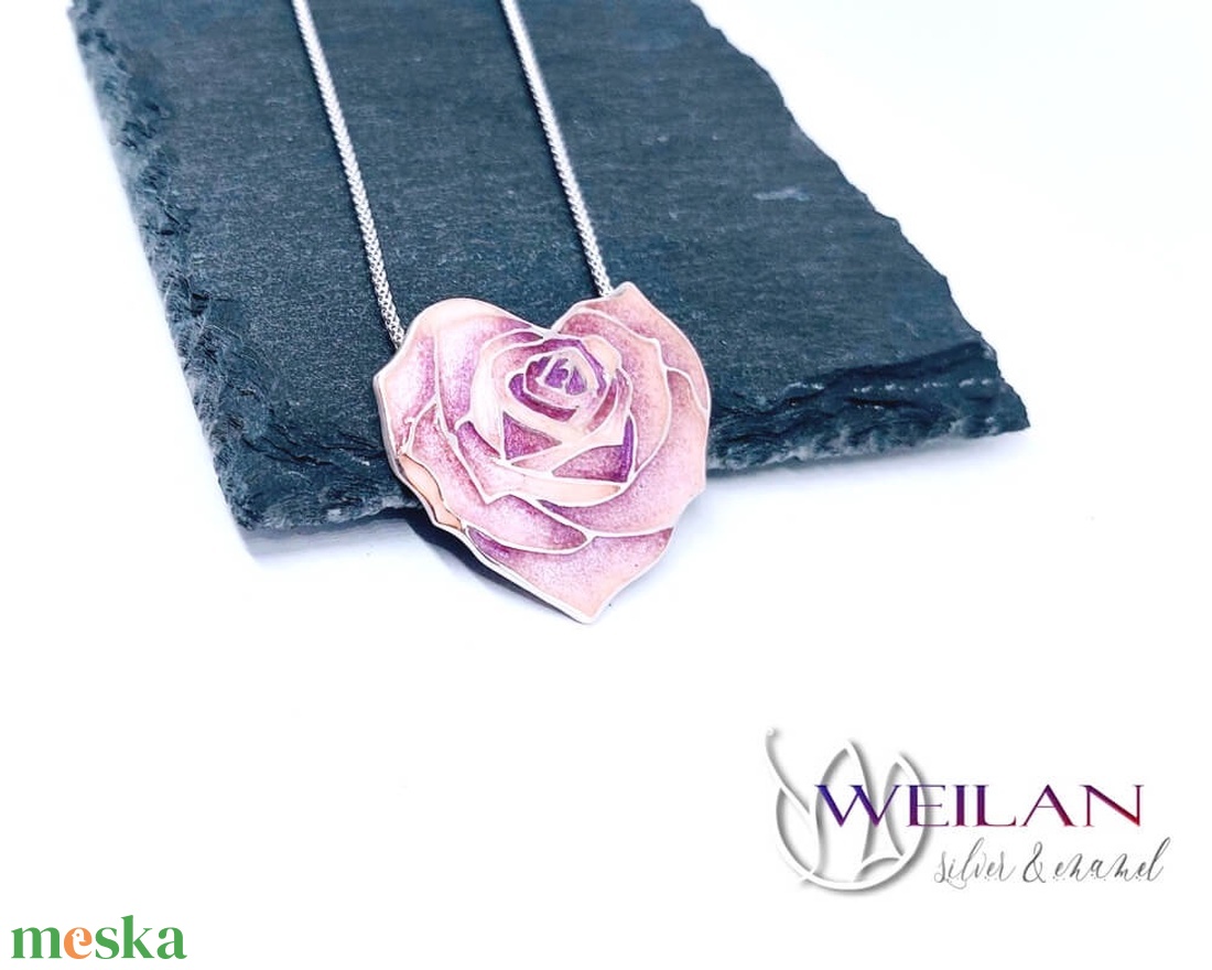 my Valentine - Rózsaszív ezüst tűzzománc medál, rózsaszín-lila - ékszer - nyaklánc - medál - Meska.hu my Valentine - Rózsaszív ezüst tűzzománc medál, rózsaszín-lila - ékszer - nyaklánc - medál - Meska.hu