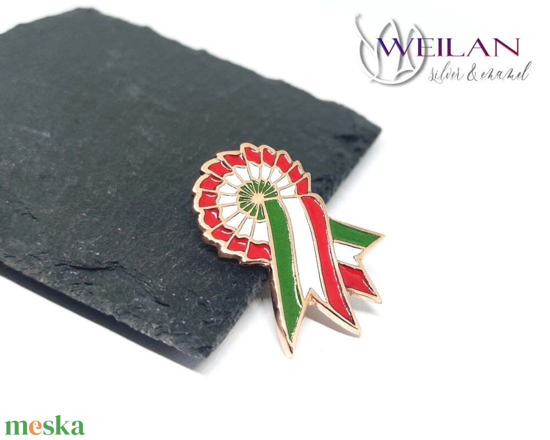 Bronz tűzzománc kokárda, tűzzománc kitűző, tűzzománc bross - ékszer - kitűző és bross - kitűző - Meska.hu Bronz tűzzománc kokárda, tűzzománc kitűző, tűzzománc bross - ékszer - kitűző és bross - kitűző - Meska.hu