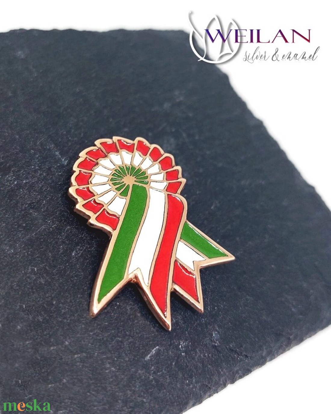 Bronz tűzzománc kokárda, tűzzománc kitűző, tűzzománc bross - ékszer - kitűző és bross - kitűző - Meska.hu Bronz tűzzománc kokárda, tűzzománc kitűző, tűzzománc bross - ékszer - kitűző és bross - kitűző - Meska.hu