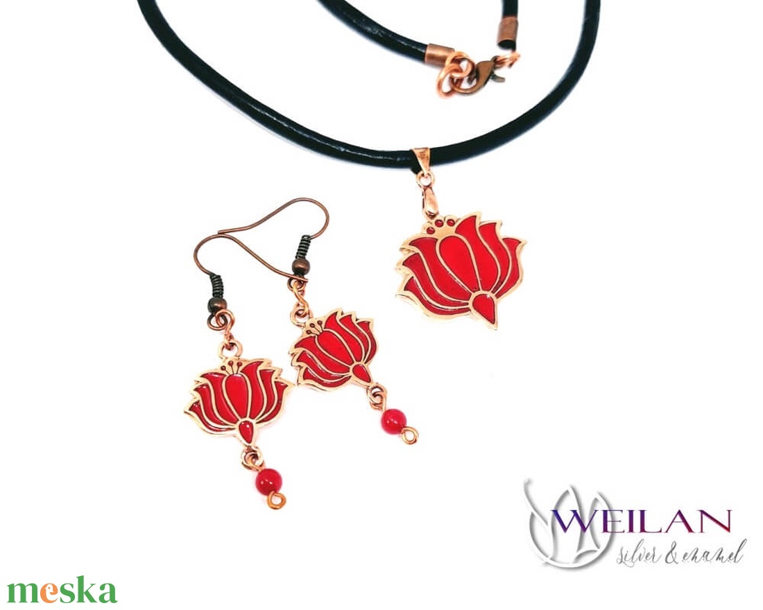 Tradició - Kalocsai - Tulipán bronz tűzzománc medál, piros - ékszer - nyaklánc - medálos nyaklánc - Meska.hu Tradició - Kalocsai - Tulipán bronz tűzzománc medál, piros - ékszer - nyaklánc - medálos nyaklánc - Meska.hu