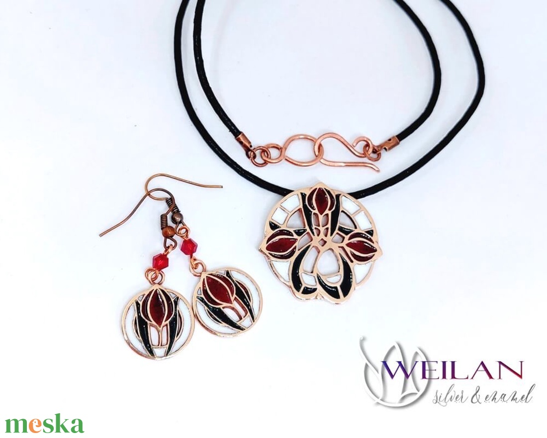 Hej' tulipán - Körtánc bronz medál - piros-fehér-zöld - ékszer - nyaklánc - medál - Meska.hu Hej' tulipán - Körtánc bronz medál - piros-fehér-zöld - ékszer - nyaklánc - medál - Meska.hu