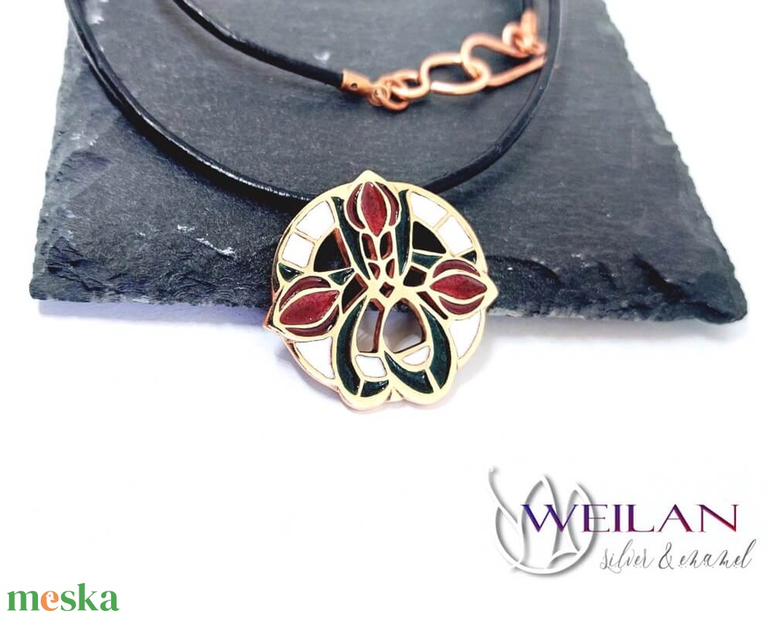 Hej' tulipán - Körtánc bronz medál - piros-fehér-zöld - ékszer - nyaklánc - medál - Meska.hu Hej' tulipán - Körtánc bronz medál - piros-fehér-zöld - ékszer - nyaklánc - medál - Meska.hu