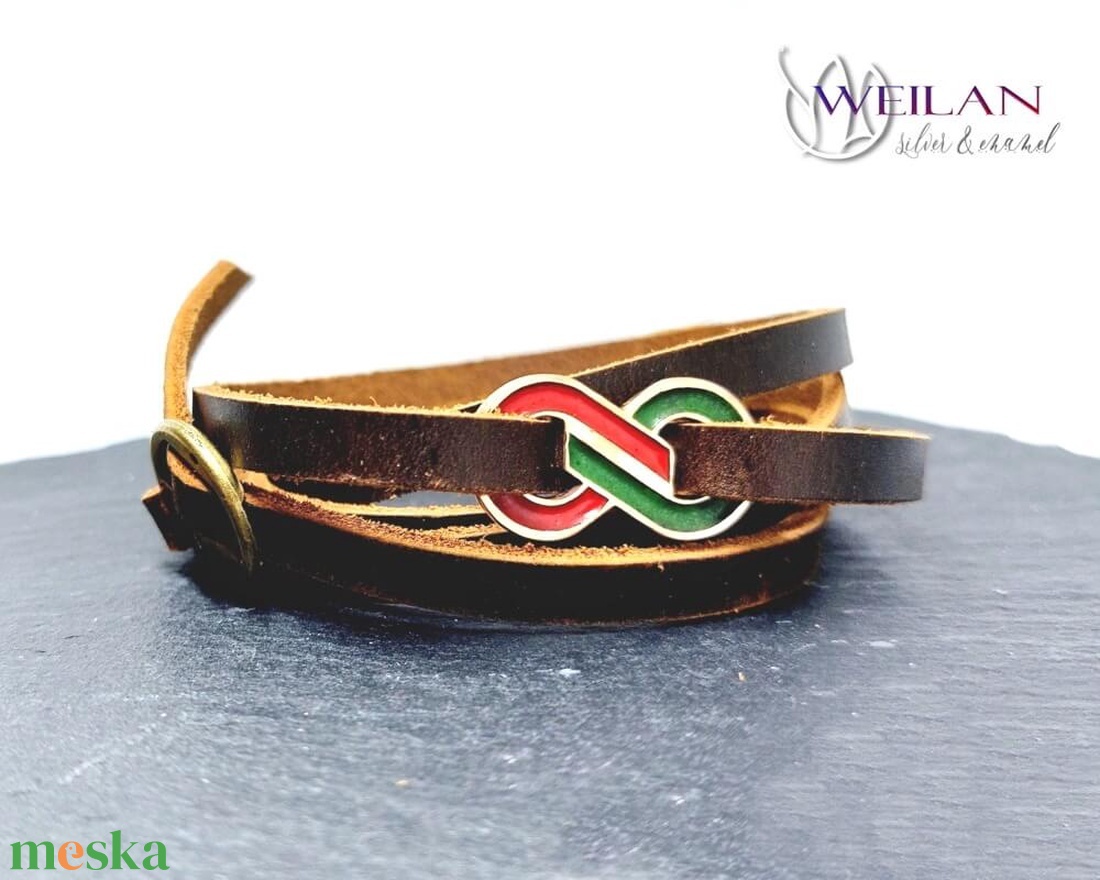 TISZA logo - bronz tűzzománc karkötő - ékszer - karkötő - karkötő medállal - Meska.hu