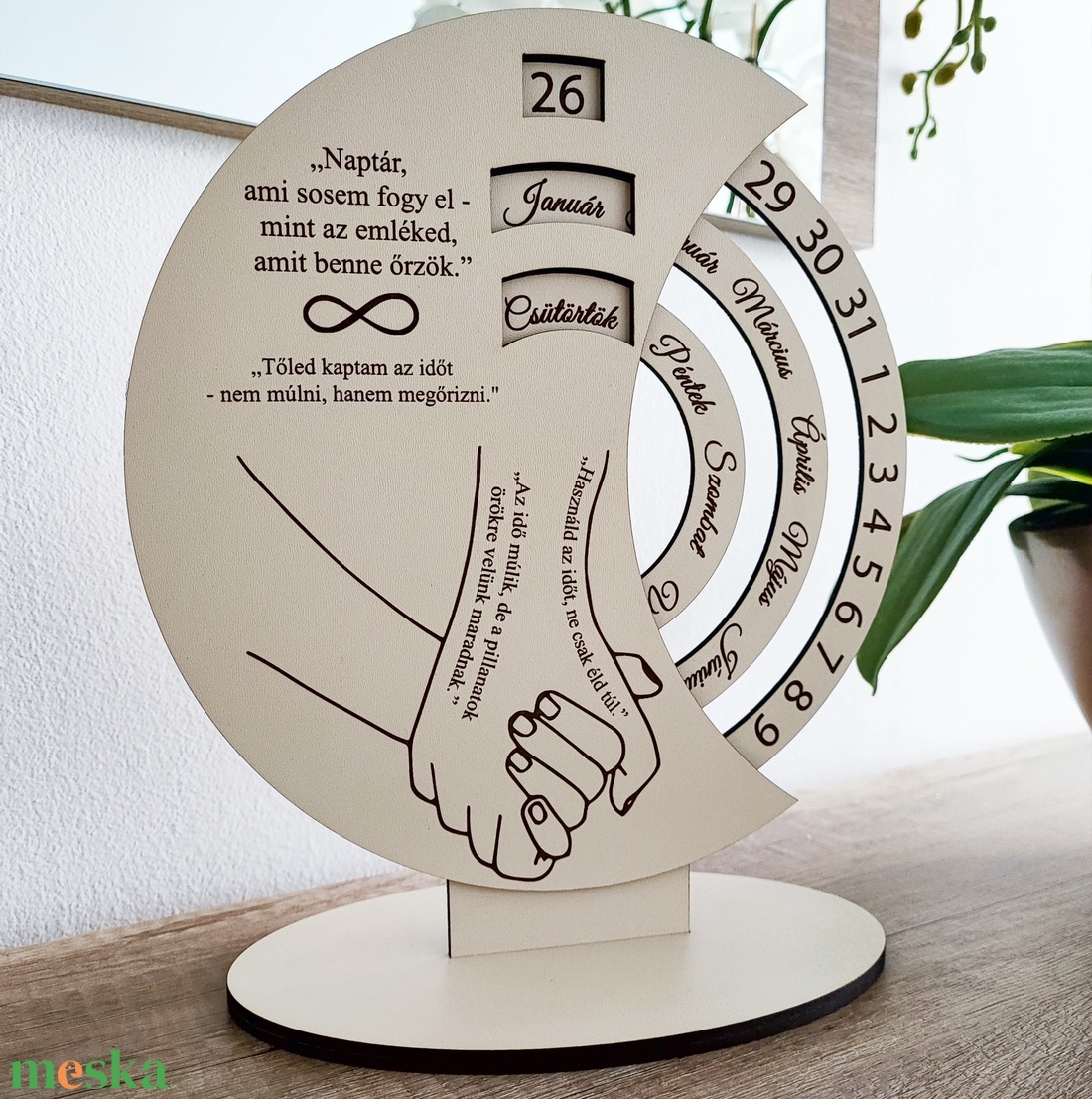 Öröknaptár  Kézfogós design idézetekkel - otthon & életmód - dekoráció - fali és függő dekoráció - falinaptár & öröknaptár - Meska.hu