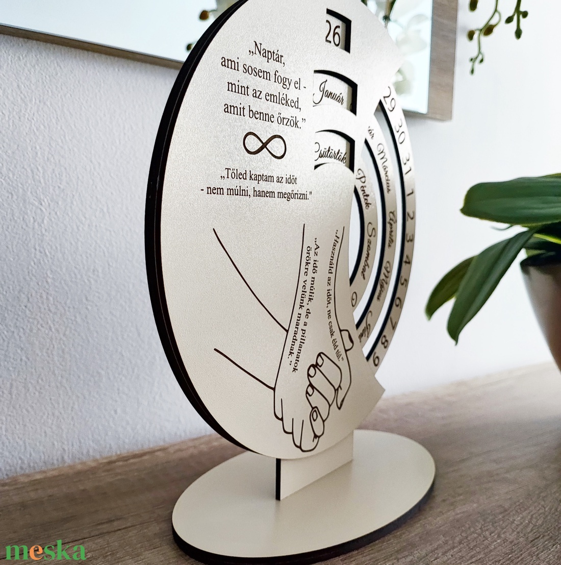 Öröknaptár  Kézfogós design idézetekkel - otthon & életmód - dekoráció - fali és függő dekoráció - falinaptár & öröknaptár - Meska.hu