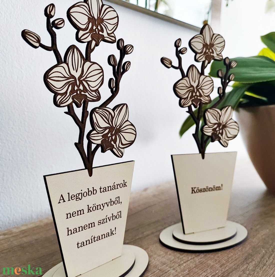 Egyedi fa orchidea dísz - otthon & életmód - dekoráció - asztal és polc dekoráció - asztaldísz - Meska.hu