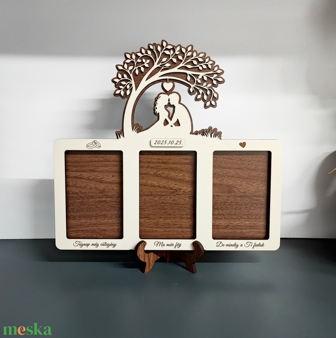Egyedi fa képkeret - szülőknek ajándékba - esküvő - emlék & ajándék - szülőköszöntő ajándék - Meska.hu
