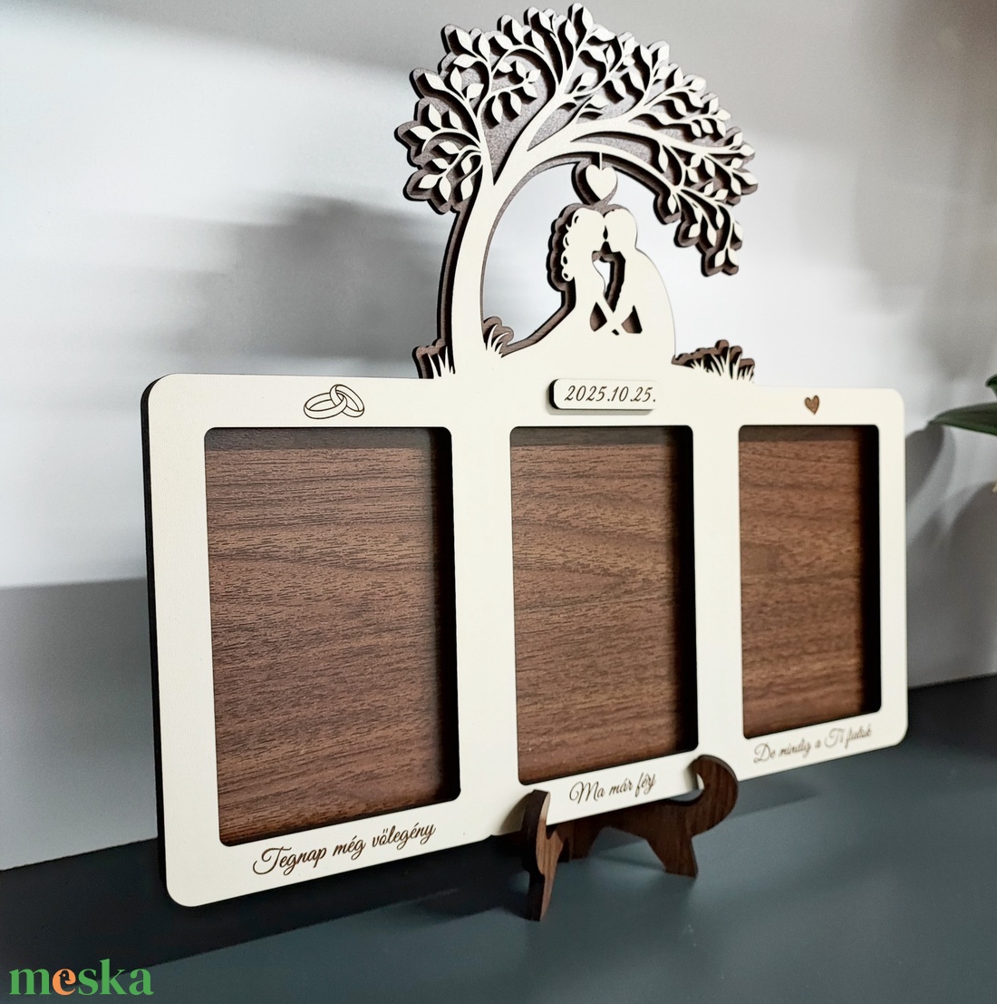 Egyedi fa képkeret - szülőknek ajándékba - esküvő - emlék & ajándék - szülőköszöntő ajándék - Meska.hu